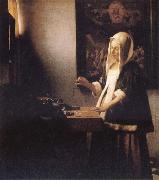 Jan Vermeer Woman Holding a Balance oil painting artist